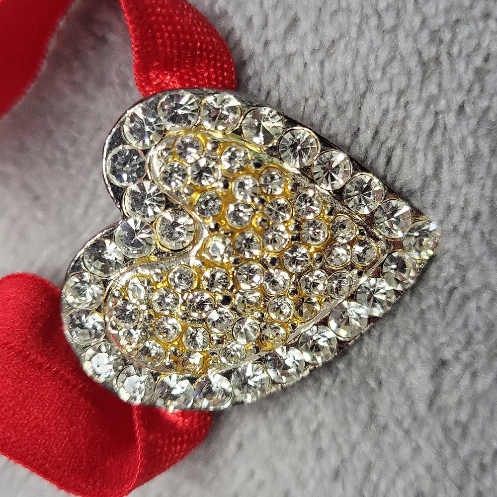 Crystal Heart Hair Tie ~ New Ribbon ❤️ - Picture 3 of 4